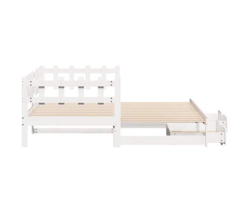 Sofá cama nido con cajones madera maciza pino blanca 90x190 cm