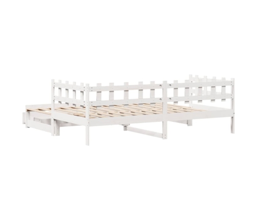 Sofá cama nido con cajones madera maciza pino blanca 90x190 cm