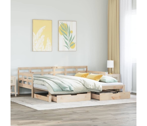Sofá cama nido con cajones sin colchón 90x190 cm