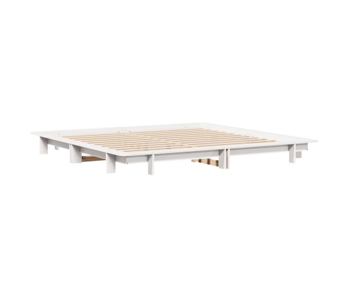 Estructura de cama sin colchón madera maciza blanca 200x200 cm