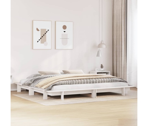 Estructura de cama sin colchón madera maciza blanca 200x200 cm