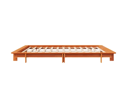 Cama sin colchón madera maciza de pino marrón cera 180x200 cm