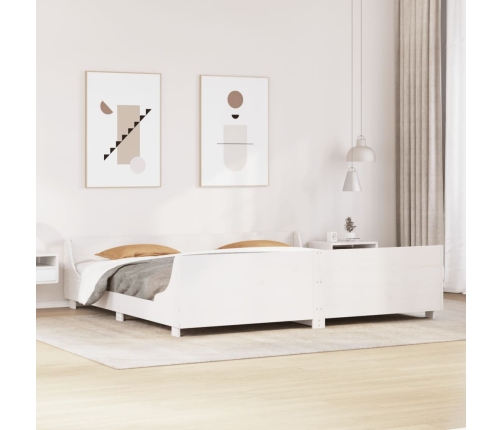 vidaXL Estructura de cama con cabecero madera de pino blanco 200x200cm