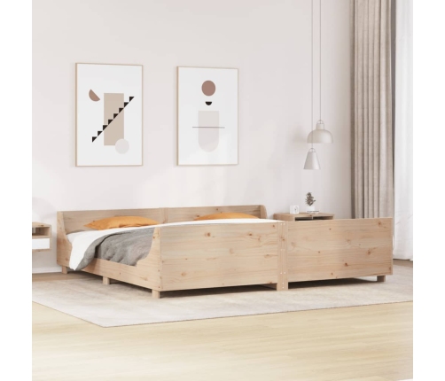 Estructura de cama sin colchón madera maciza de pino 180x200 cm