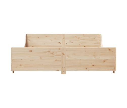 Estructura de cama sin colchón madera maciza de pino 180x200 cm