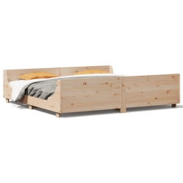 Estructura de cama sin colchón madera maciza de pino 180x200 cm
