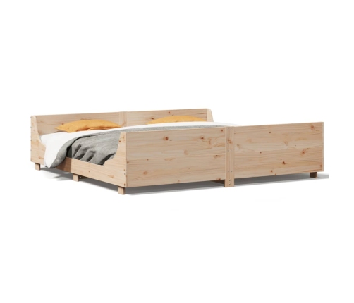 Estructura de cama sin colchón madera maciza de pino 180x200 cm