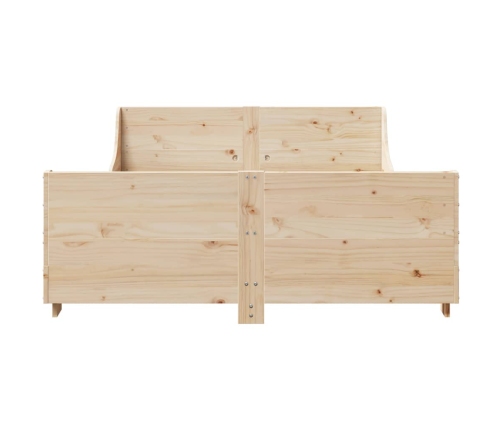 Estructura de cama sin colchón madera maciza de pino 140x190 cm