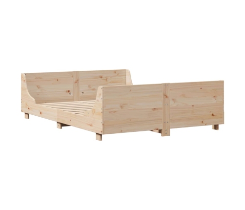 Estructura de cama sin colchón madera maciza de pino 135x190 cm