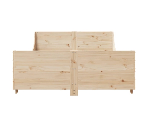 Estructura de cama sin colchón madera maciza de pino 135x190 cm