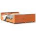Estructura de cama sin colchón madera maciza marrón 135x190 cm
