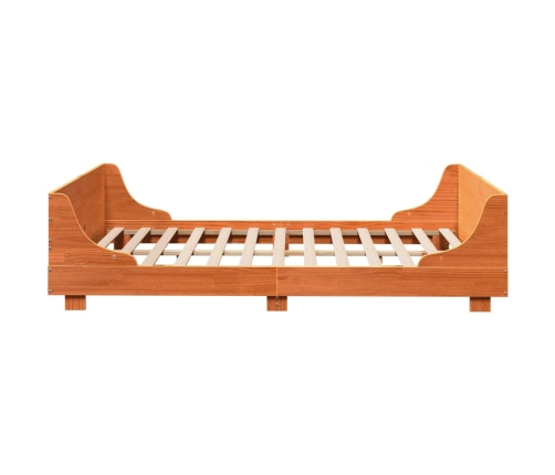 Estructura de cama sin colchón madera maciza marrón 135x190 cm