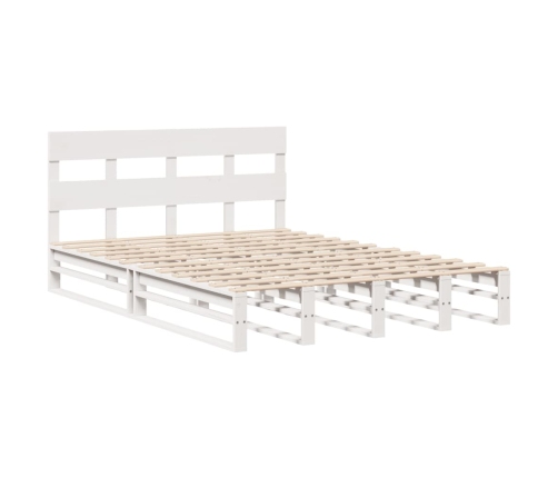 Estructura de cama sin colchón madera de pino blanca 120x200 cm