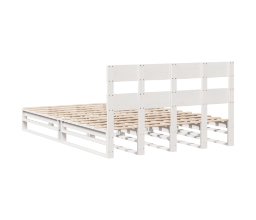 Estructura de cama sin colchón madera de pino blanca 120x200 cm