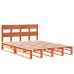 Cama sin colchón madera maciza pino marrón cera 150x200 cm