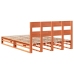 Cama sin colchón madera maciza pino marrón cera 150x200 cm