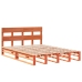Cama sin colchón madera maciza de pino marrón cera 160x200 cm