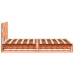 Cama sin colchón madera maciza de pino marrón cera 160x200 cm