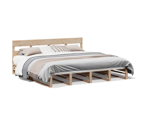 Estructura de cama sin colchón madera maciza de pino 180x200 cm