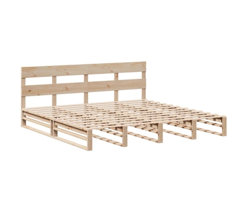 Estructura de cama sin colchón madera maciza de pino 180x200 cm