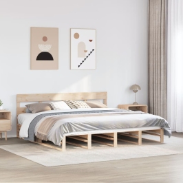 Estructura de cama sin colchón madera maciza de pino 180x200 cm
