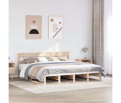 Estructura de cama sin colchón madera maciza de pino 180x200 cm