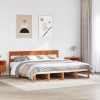 Cama sin colchón madera maciza de pino marrón cera 180x200 cm