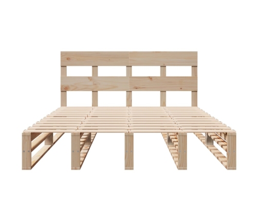 Estructura de cama sin colchón madera maciza de pino 120x190 cm