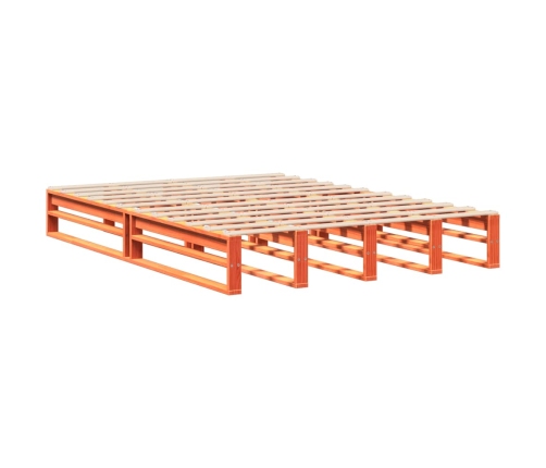 Estructura de cama sin colchón madera maciza marrón 120x190 cm