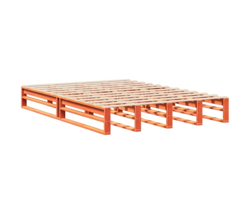 Estructura de cama sin colchón madera maciza marrón 135x190 cm