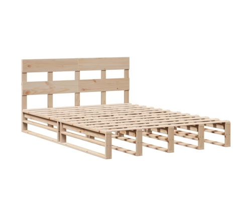 Estructura de cama sin colchón madera maciza de pino 140x190 cm