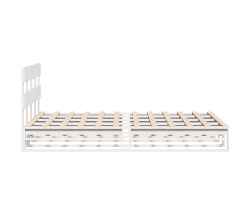 Estructura de cama sin colchón madera de pino blanca 140x190 cm