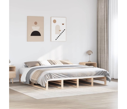 Estructura de cama sin colchón madera maciza de pino 180x200 cm