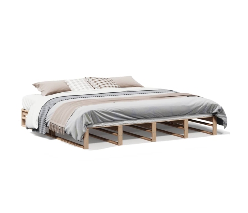 Estructura de cama sin colchón madera maciza de pino 180x200 cm