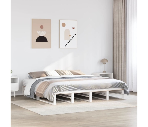 Estructura de cama sin colchón madera maciza blanca 200x200 cm