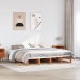 Cama sin colchón madera maciza de pino marrón cera 200x200 cm