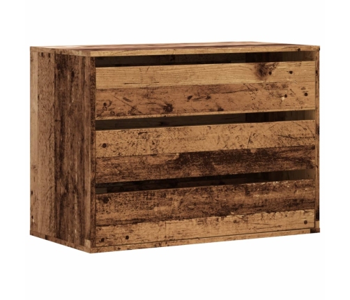 Cajonera de esquina madera de ingeniería envejecida 80x41x58 cm