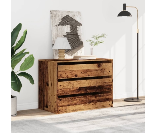 Cajonera de esquina madera de ingeniería envejecida 80x41x58 cm