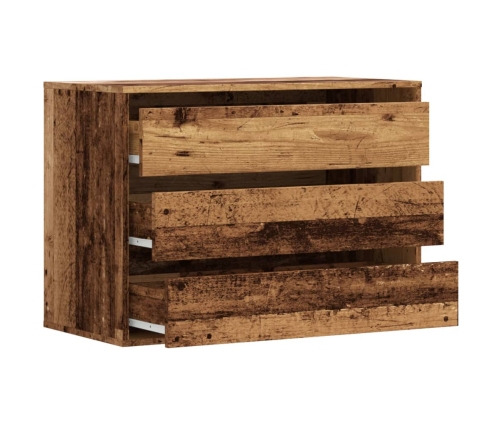 Cajonera de esquina madera de ingeniería envejecida 80x41x58 cm