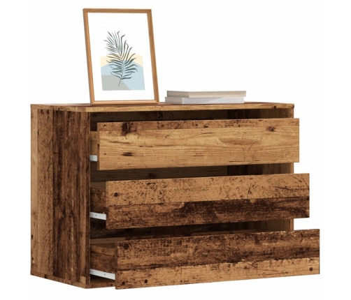 Cajonera de esquina madera de ingeniería envejecida 80x41x58 cm