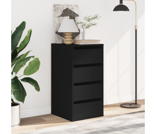 Cajonera de esquina madera de ingeniería negra 40x41x76 cm