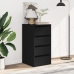 Cajonera de esquina madera de ingeniería negra 40x41x76 cm