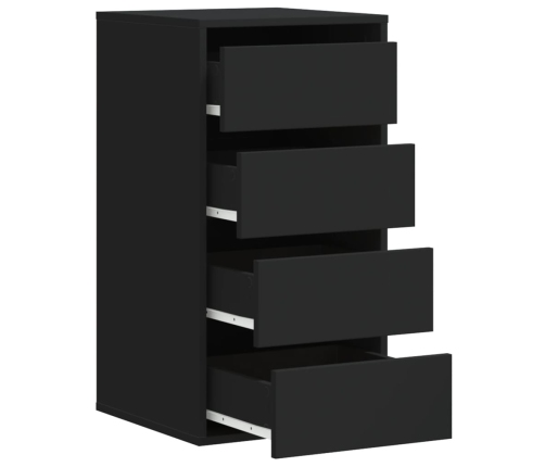 Cajonera de esquina madera de ingeniería negra 40x41x76 cm