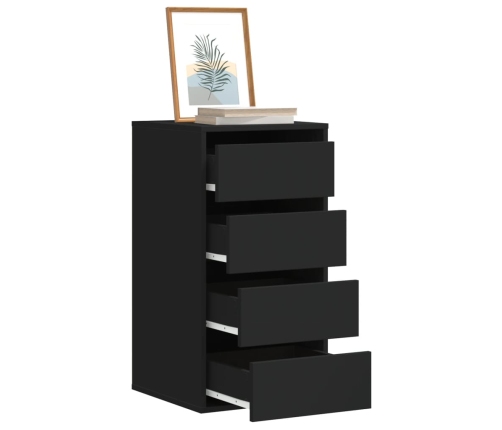 Cajonera de esquina madera de ingeniería negra 40x41x76 cm