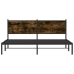 Estructura de cama sin colchón metal roble ahumado 160x200 cm