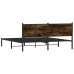 Estructura de cama sin colchón metal roble ahumado 160x200 cm