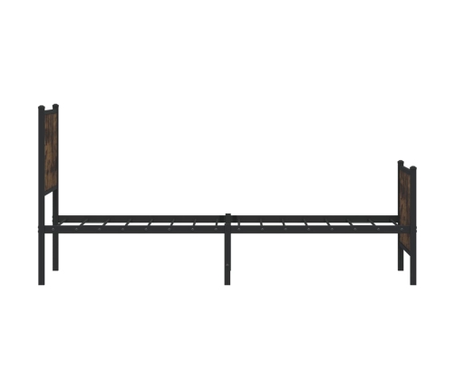 Estructura de cama sin colchón metal roble ahumado 90x200 cm
