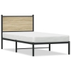 vidaXL Estructura de cama con cabecero metal roble Sonoma 90x200 cm