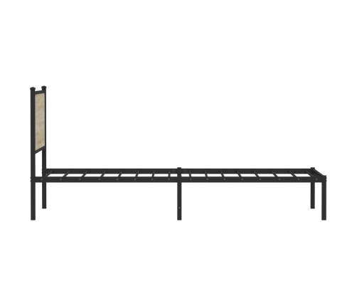 Estructura de cama sin colchón metal roble Sonoma 107x203 cm