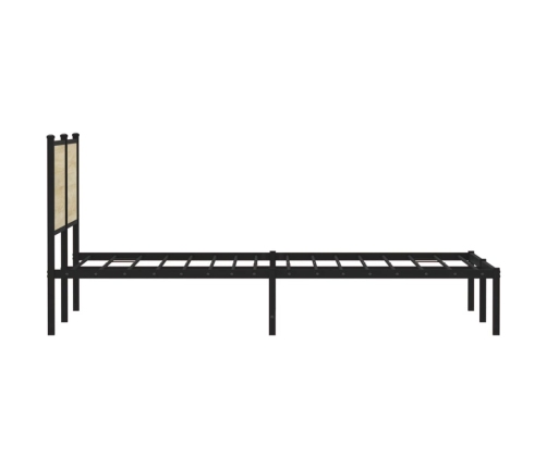 Estructura de cama sin colchón metal roble Sonoma 137x190 cm